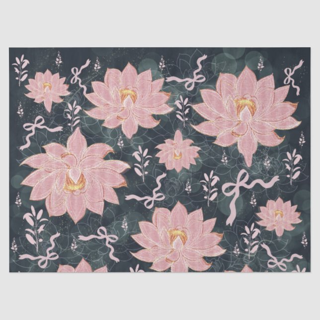 Magic florals with glitter design  tissue paper (Front)