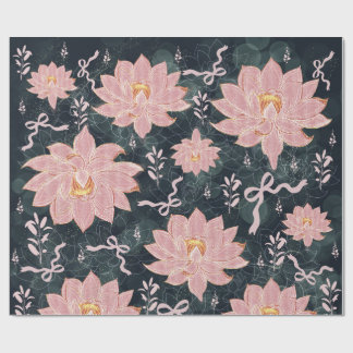 Magic florals with glitter design wrapping paper
