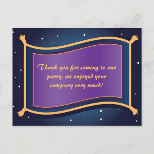 Magic Flying Carpet Birthday Thank You Post Card