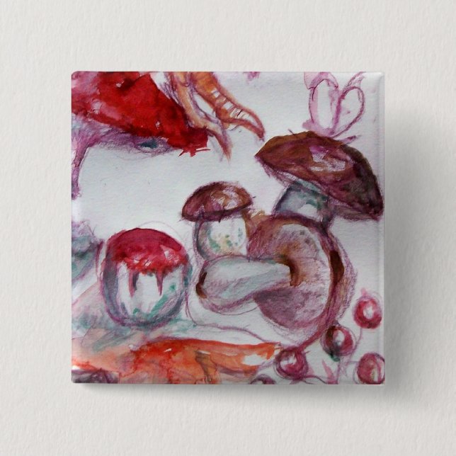 MAGIC FOLLET OF MUSHROOMS Detail 15 Cm Square Badge (Front)