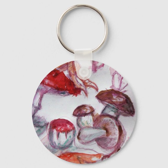 MAGIC FOLLET OF MUSHROOMS Detail Red White Key Ring (Front)
