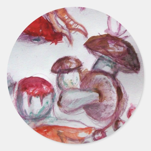 MAGIC FOLLET OF MUSHROOMS Particular Classic Round Sticker (Front)