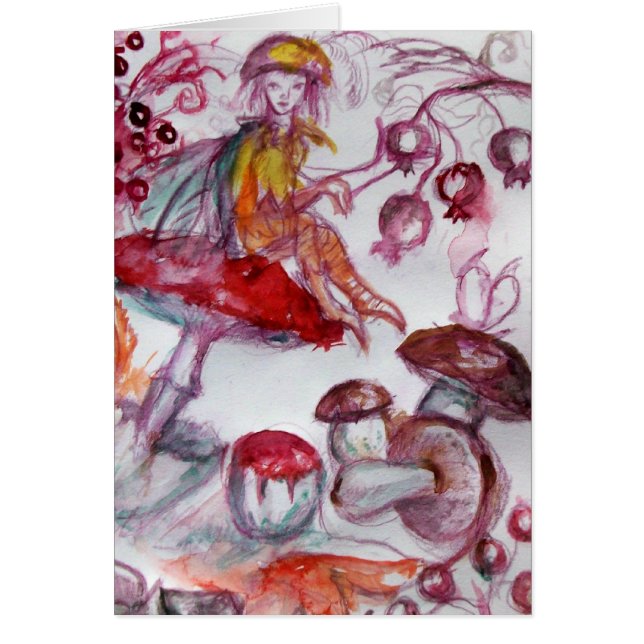 MAGIC FOLLET OF MUSHROOMS Red White Floral Fantasy (Front)