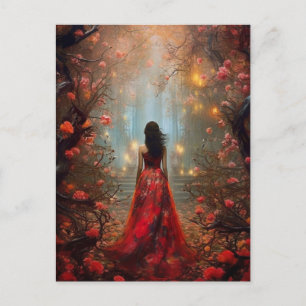 Magic Forest Girl Fantasy Art Postcard