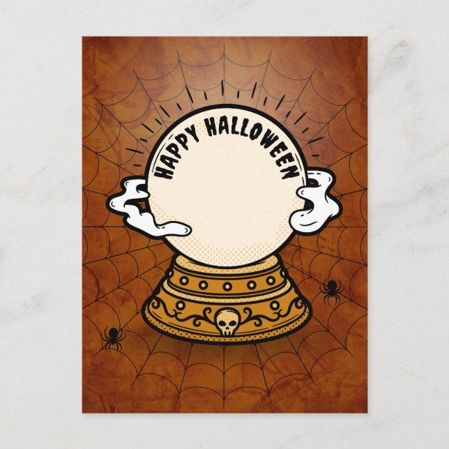 Magic fortune ball hallowen Holiday Postcard (Front)