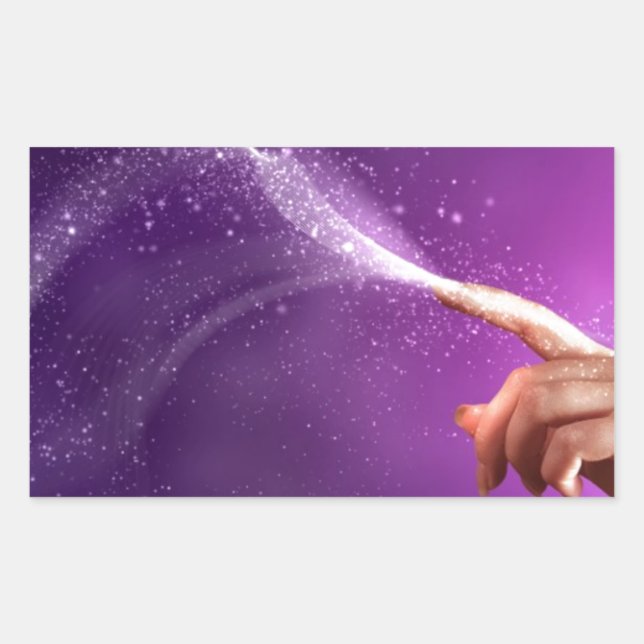 Magic fun violet hand wicca new age lavender chic rectangular sticker (Front)