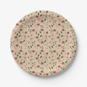 Magic Garden Flower Pattern Paper Plate