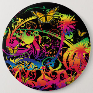Magic Garden with Butterflies 6 Cm Round Badge