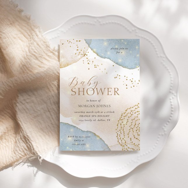 Magic Glitter Abstract Pastel Baby Shower Invitation (Creator Uploaded)