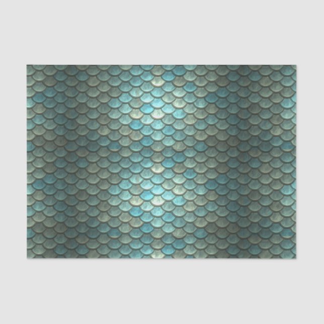 Magic Green Dragon Scale Fantasy Gift Tissue Paper (Front)