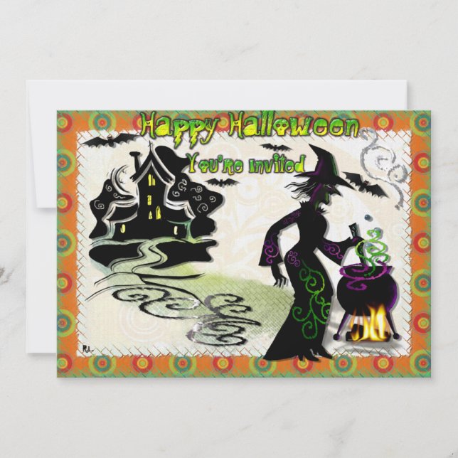 Magic Halloween Witch Invitation (Front)