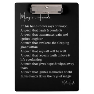 Magic hands love poem poetry poster wall art decor clipboard