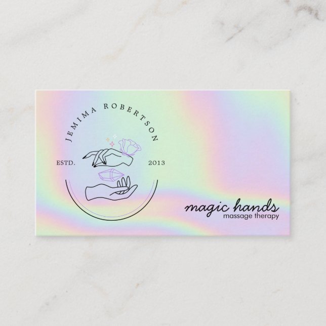 Magic Hands Massage Therapist Esoteric Business Ca Card (Front)