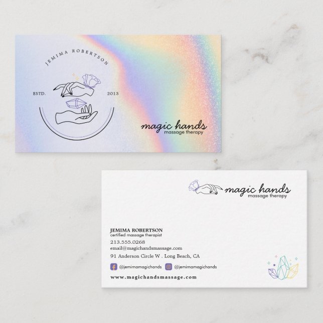 Magic Hands Massage Therapist Esoteric Business Ca Card (Front/Back)