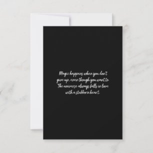 magic happen when you don't give up thank you card