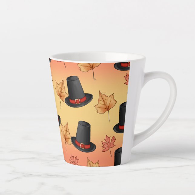 Magic Hat and Autumn Leaves Latte Mug (Right)