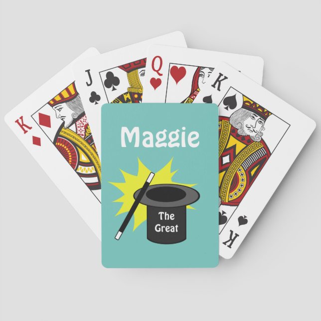 Magic Hat Teal Personalised Playing Cards (Back)