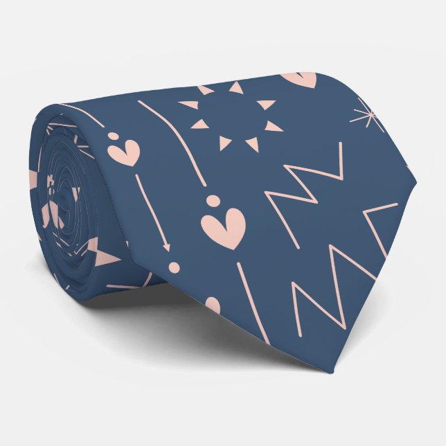 Magic Heart Pattern Tie (Rolled)