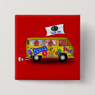 Magic Hippie Van 15 Cm Square Badge