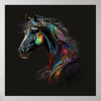 Magic Horse, Abstract Colours , Art Print Wall