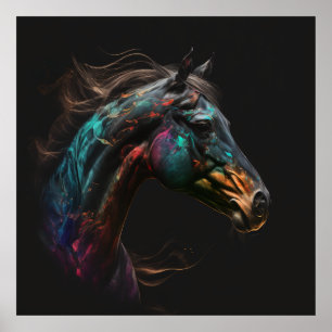 Magic Horse, Abstract Colours , Art Print Wall
