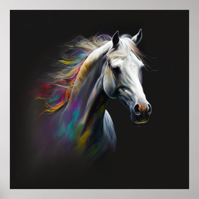Magic Horse, Abstract Colours , Art Print Wall (Front)