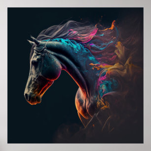 Magic Horse, Abstract Colours , Art Print Wall