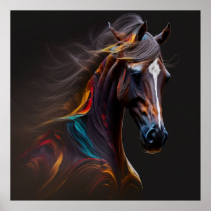 Magic Horse, Abstract Colours , Art Print Wall