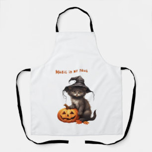 Magic in My Paws � Halloween Cat Design Classic T- Apron