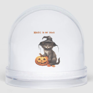 Magic in My Paws � Halloween Cat Design Classic T- Snowglobe