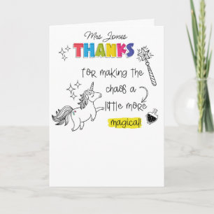 Magic in the Chaos unicorn Gift voucher  Card