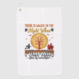 Magic in the Night Halloween Pumpkins Vintage Desi Golf Towel