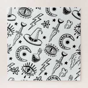 Magic Ink Drawing Seamless Pattern Jigsaw Puzzle