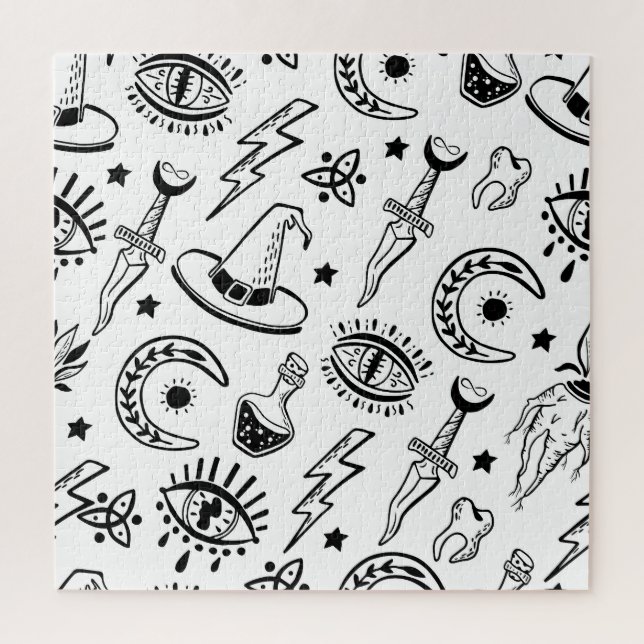 Magic Ink Drawing Seamless Pattern Jigsaw Puzzle (Vertical)
