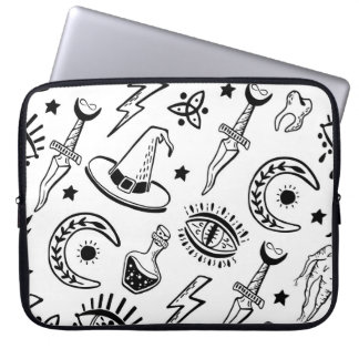 Magic Ink Drawing Seamless Pattern Laptop Sleeve