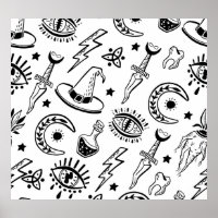 Magic Ink Drawing Seamless Pattern