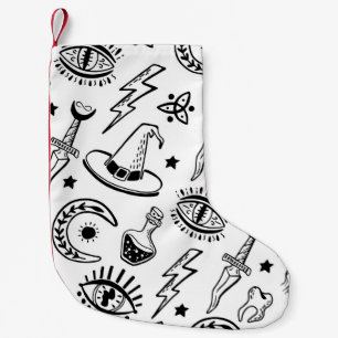 Magic Ink Drawing Seamless Pattern Small Christmas Stocking