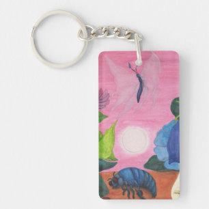 Magic Insect Butterfly Transformation Illustration Key Ring