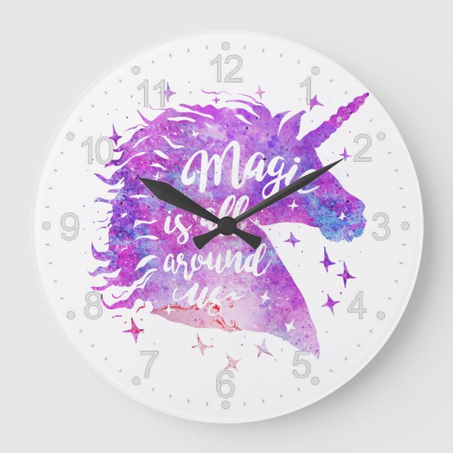 Magic is all around us - Choose background colour Large Clock (Front)