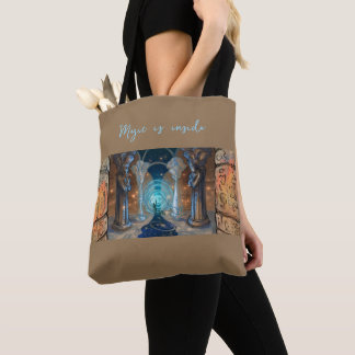Magic is inside fantasy magic art tote bag