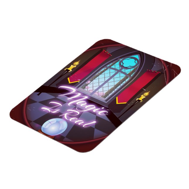 Magic Is Real inspirational quote cartoon Magnet (Left Side)