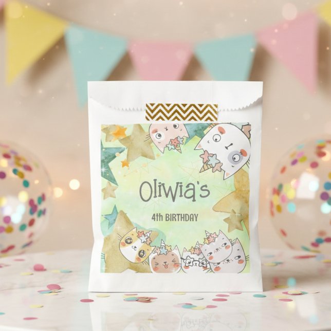 Magic kawaii caticorn birthday favour bag (Creator Uploaded)