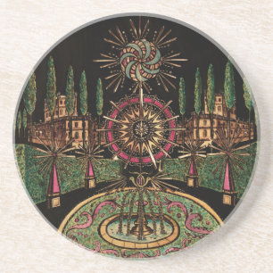 Magic Lantern Fireworks Sandstone Coaster