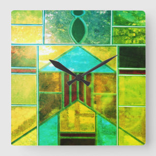 Magic light pouring from the windows square wall clock