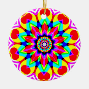 Magic mandala ceramic ornament