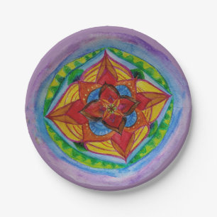 Magic Mandala Compass Custom Paper Plates 7"