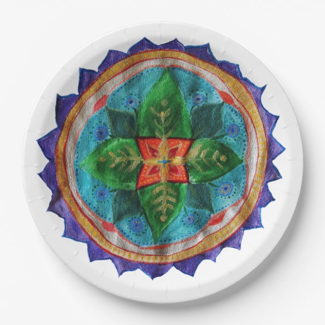Magic Mandala Custom Paper Plates 9 in (Front)