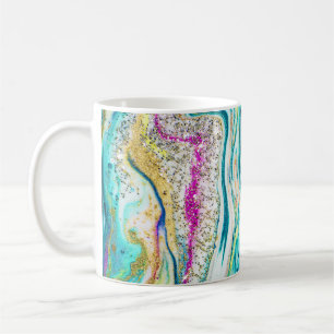 Magic Marbling: Metallic Paint Design. Coffee Mug
