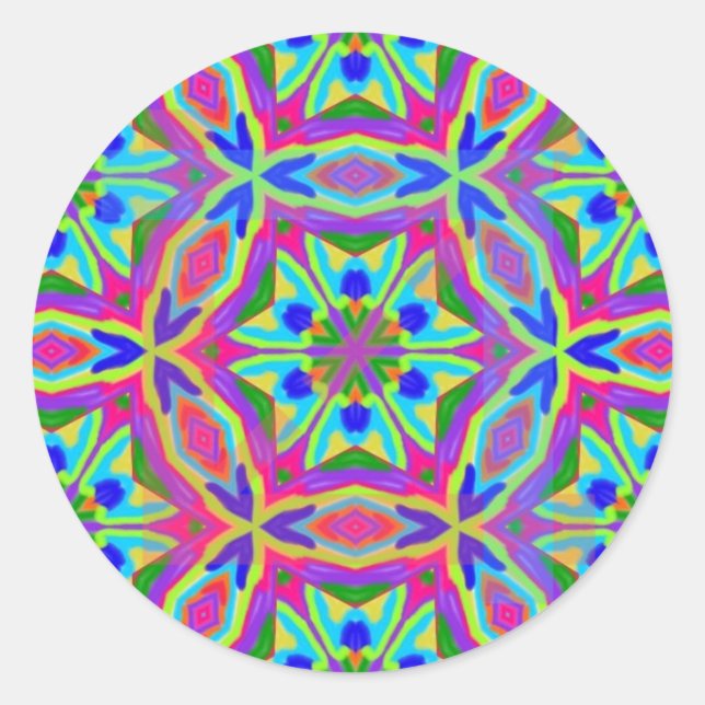 Magic Markers Mandala Classic Round Sticker (Front)