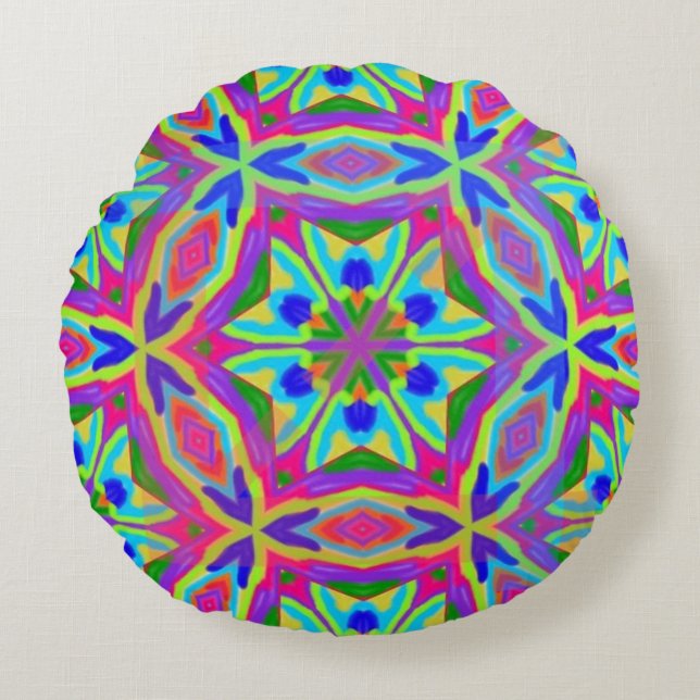 Magic Markers Mandala Round Cushion (Front)